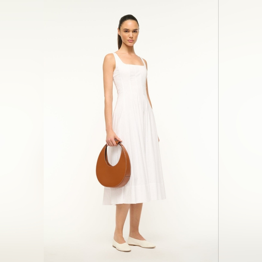 STAUD Polished Crescent Moon Shoulder Bag in Tan - Picture 3 of 15